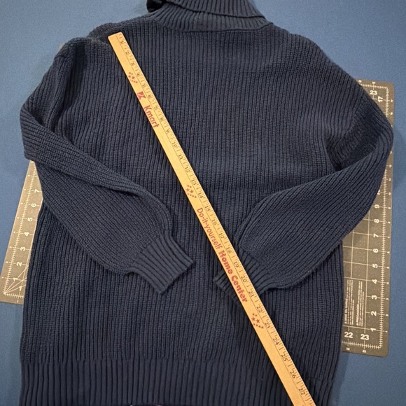 Belle By Kim Gravel Turtleneck Sweater Size L Cobalt Blue Blouson Sleeve - New - Picture 9 of 9